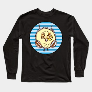 Hand Drawn Owl (Blue) Long Sleeve T-Shirt